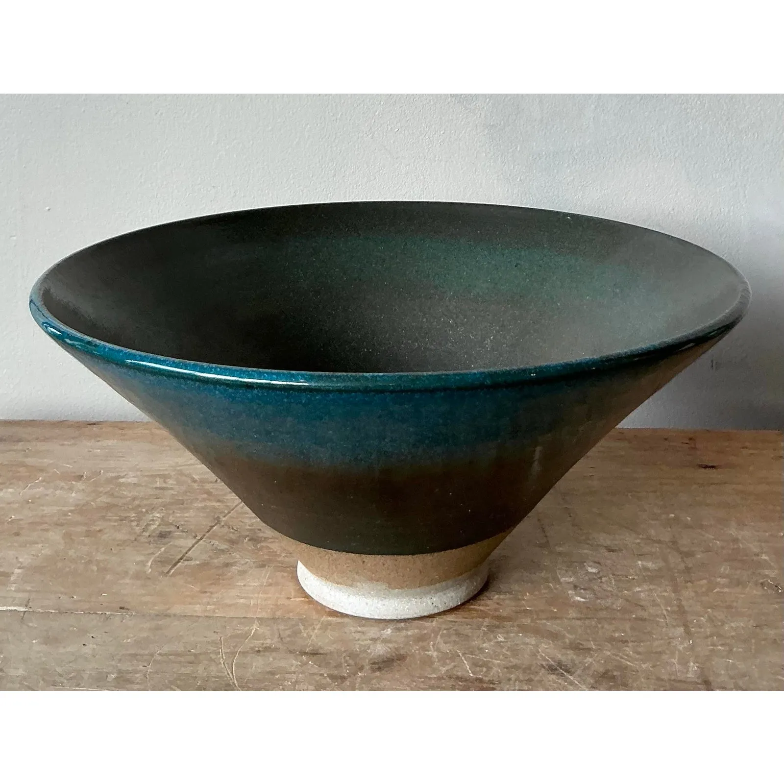 Vintage Boho Original Studio Pottery Bowl - Ceramic, 12.25W x 5.5H — additional photo 8