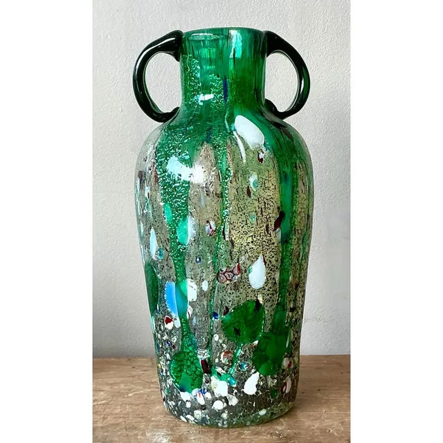 Vintage Italian Art Glass Vase After Murano - Glass, 5W x 11.25H — additional photo 2