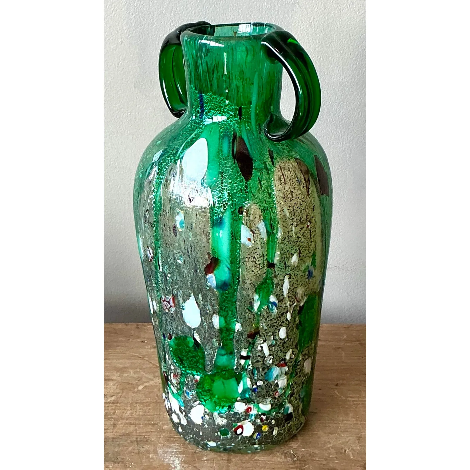 Vintage Italian Art Glass Vase After Murano - Glass, 5W x 11.25H — additional photo 4