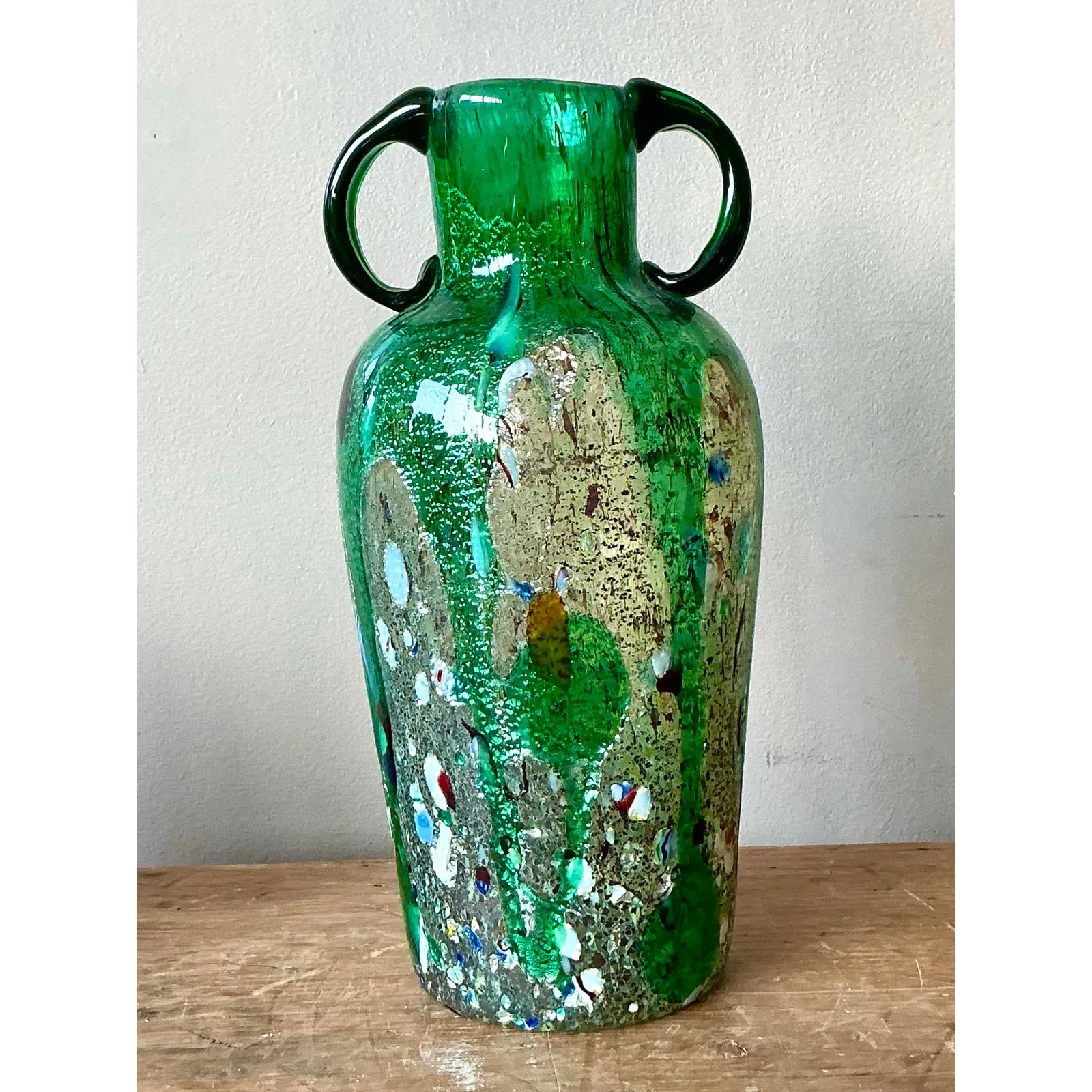 Vintage Italian Art Glass Vase After Murano - Glass, 5W x 11.25H — additional photo 8