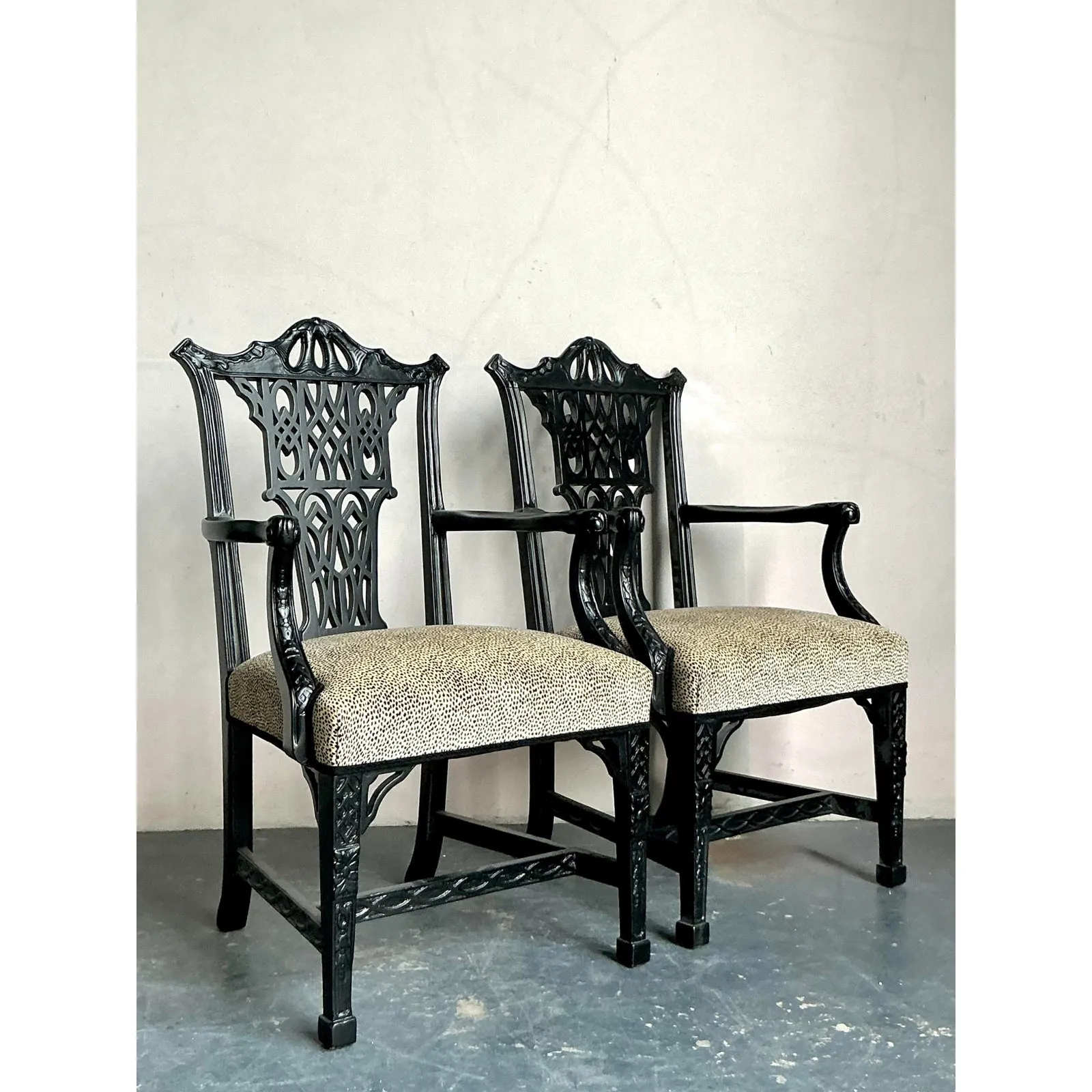 Vintage Regency Pagoda Arm Chairs - A Pair — additional photo 4