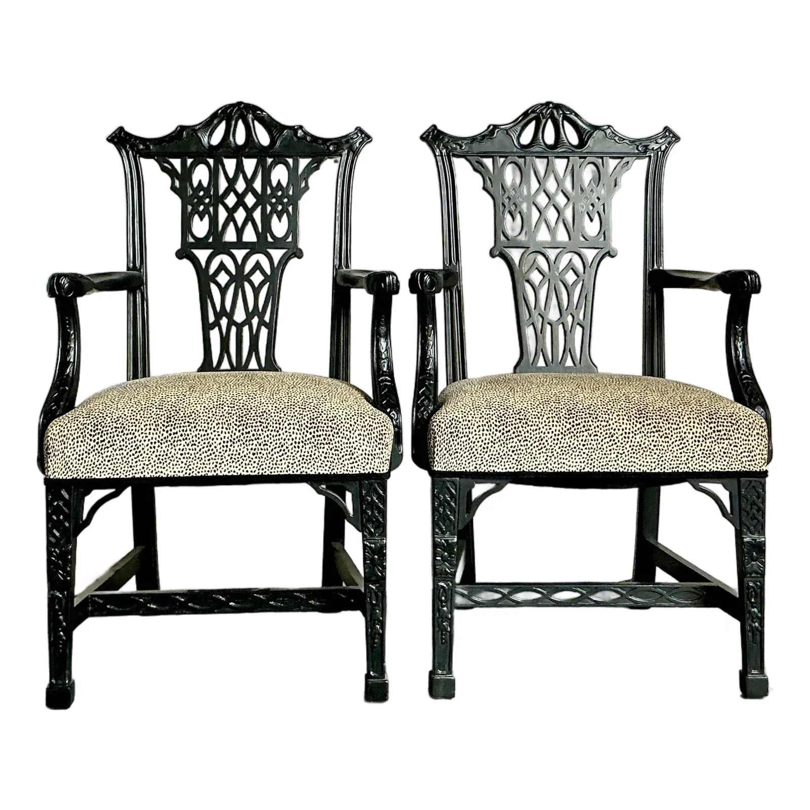 Vintage Regency Pagoda Arm Chairs - A Pair — additional photo 1