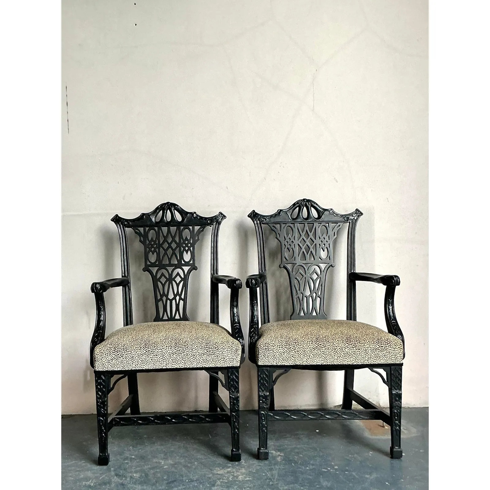 Vintage Regency Pagoda Arm Chairs - A Pair — additional photo 3