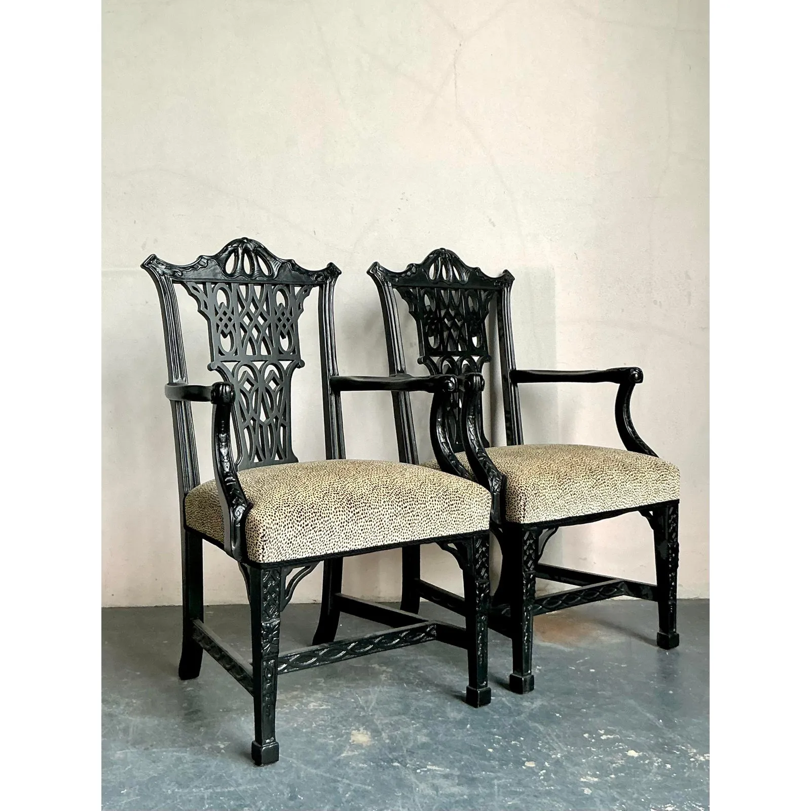 Vintage Regency Pagoda Arm Chairs - A Pair — additional photo 6