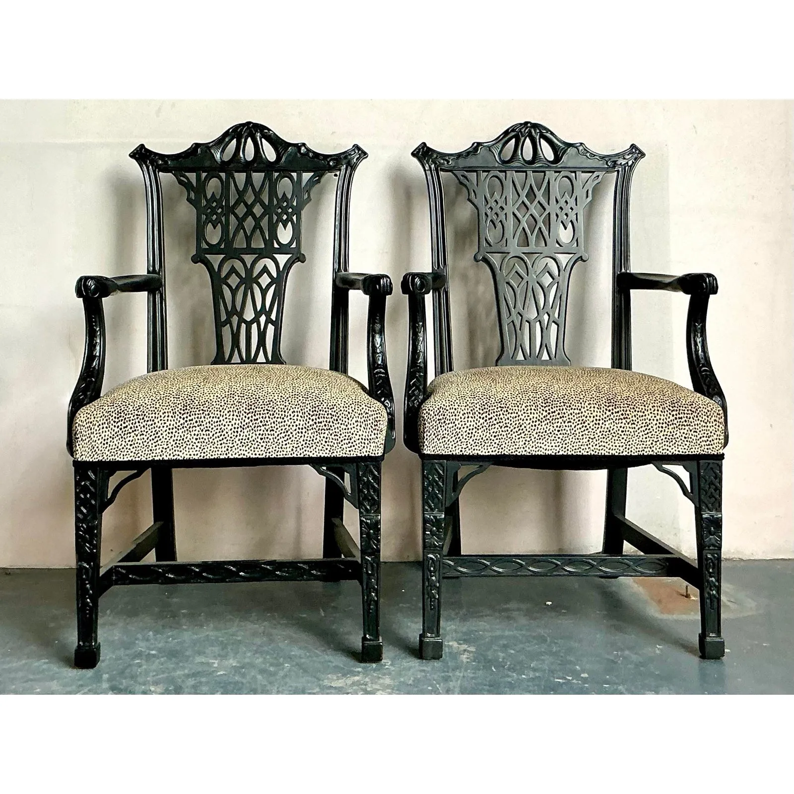 Vintage Regency Pagoda Arm Chairs - A Pair — additional photo 2