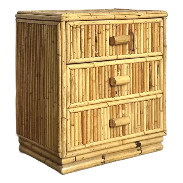 Vintage Boho Bamboo Side Chest — additional photo 1