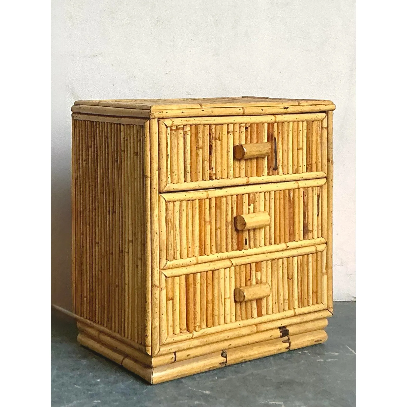 Vintage Boho Bamboo Side Chest — additional photo 2