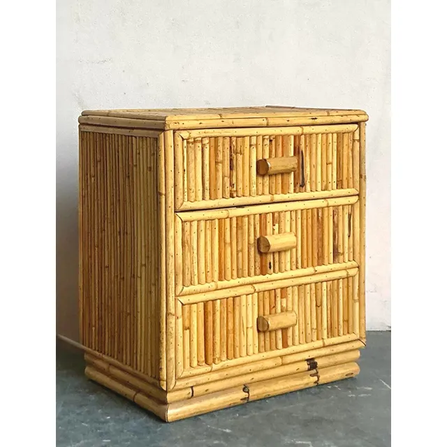 Vintage Boho Bamboo Side Chest — additional photo 2