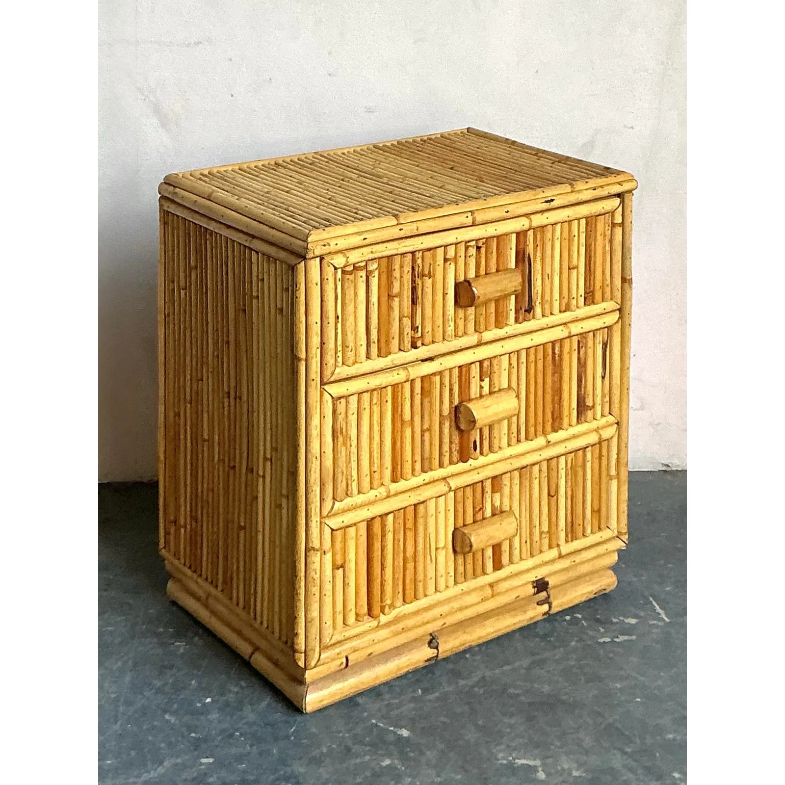 Vintage Boho Bamboo Side Chest — additional photo 3