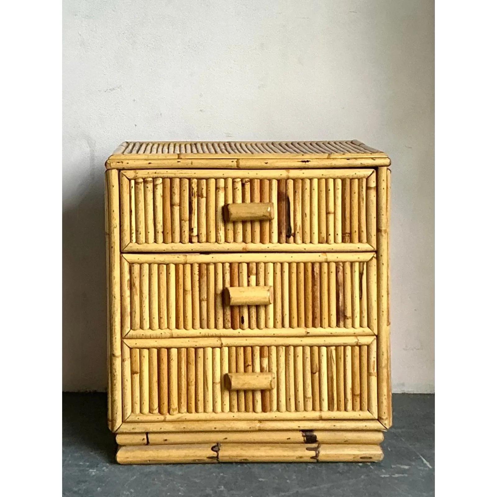 Vintage Boho Bamboo Side Chest — additional photo 7