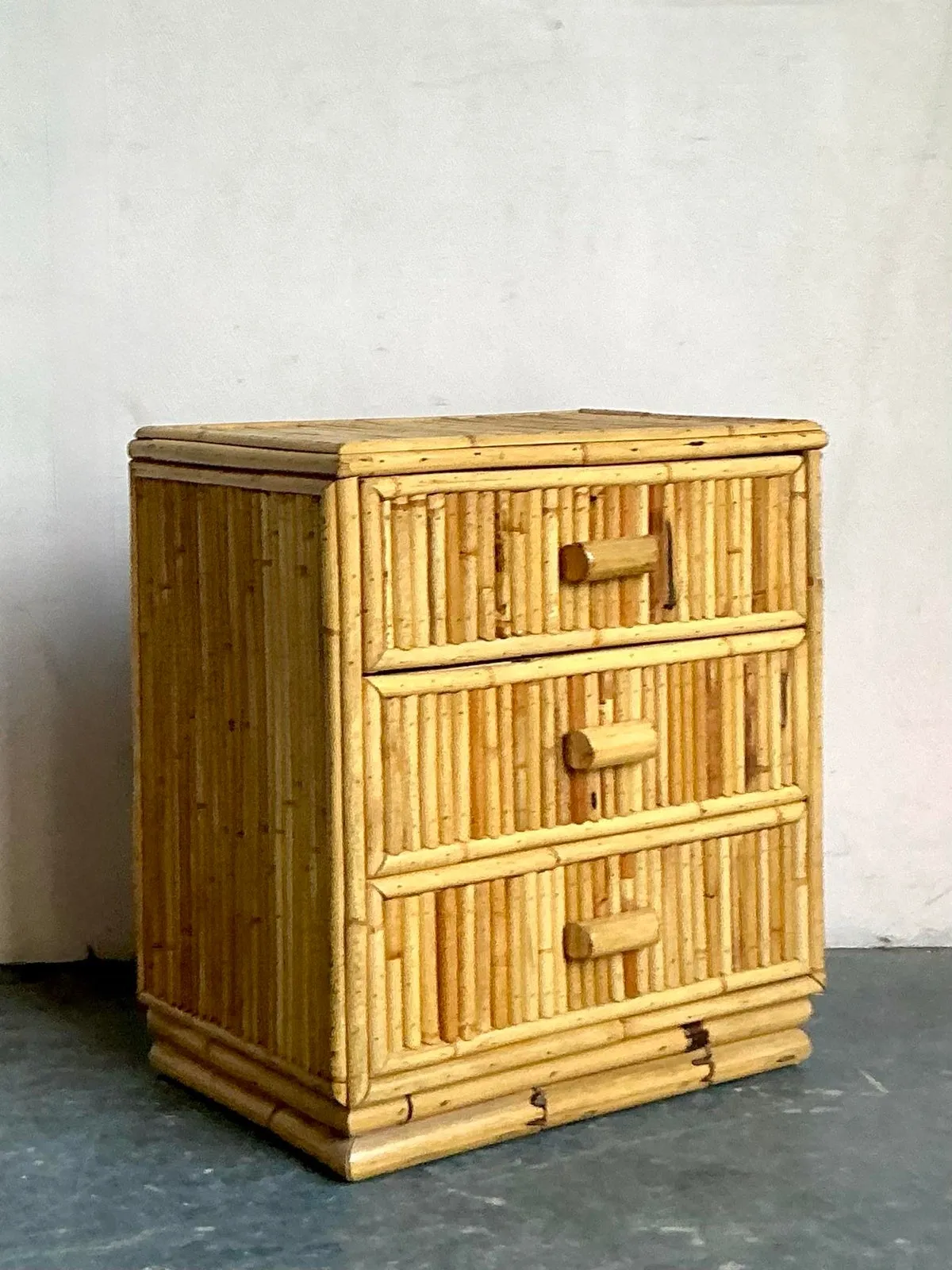 Vintage Boho Bamboo Side Chest — additional photo 3