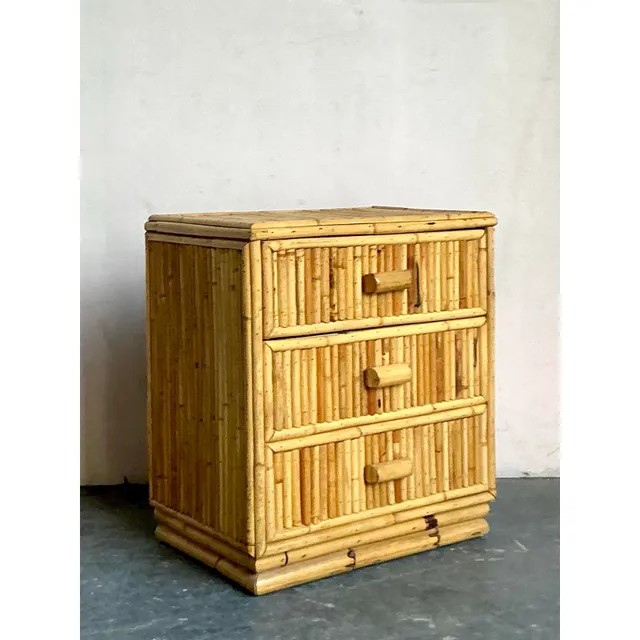 Vintage Boho Bamboo Side Chest — additional photo 4