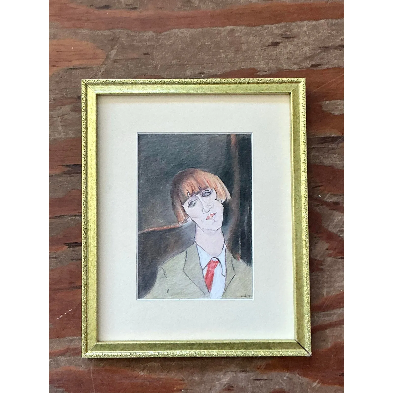 Vintage Boho Original Portrait on Paper — additional photo 5