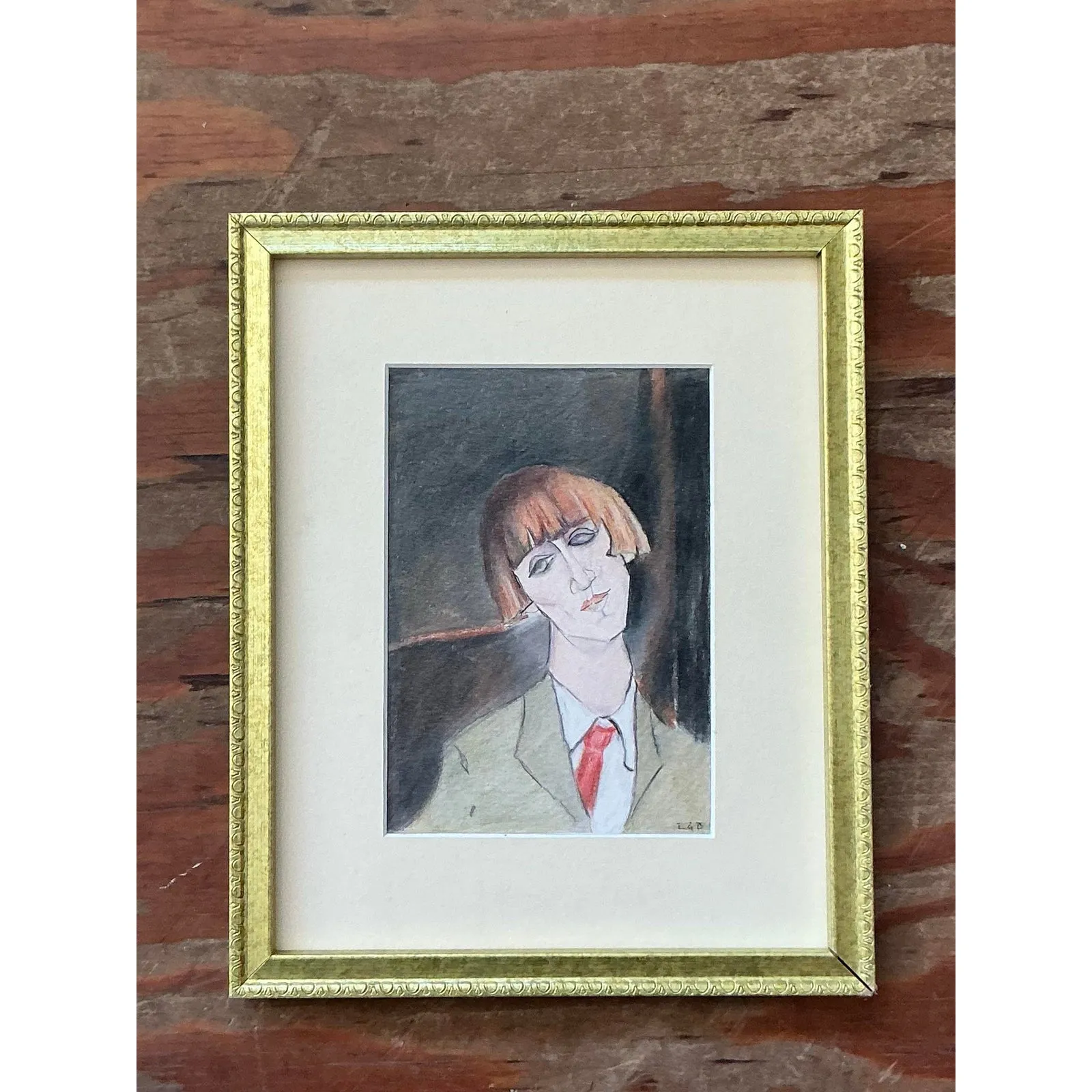 Vintage Boho Original Portrait on Paper — additional photo 4