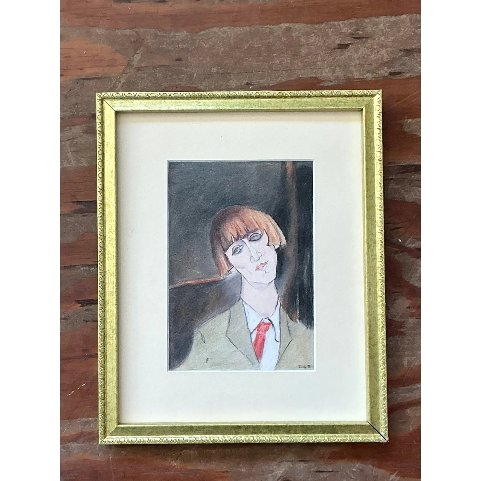 Vintage Boho Original Portrait on Paper — additional photo 6