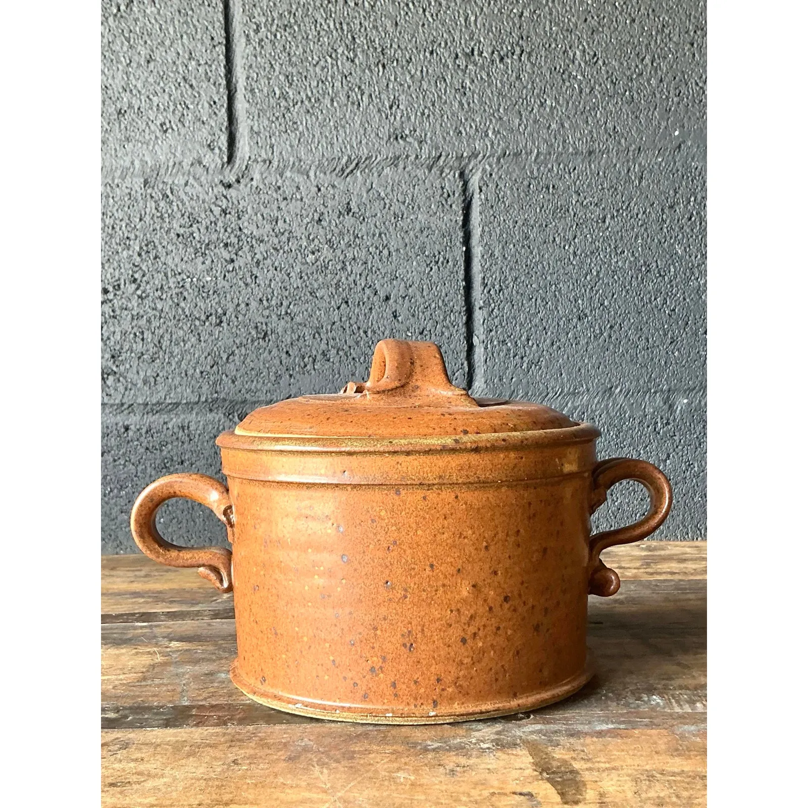 Vintage Boho Original Studio Pottery Lidded Bowl — additional photo 2