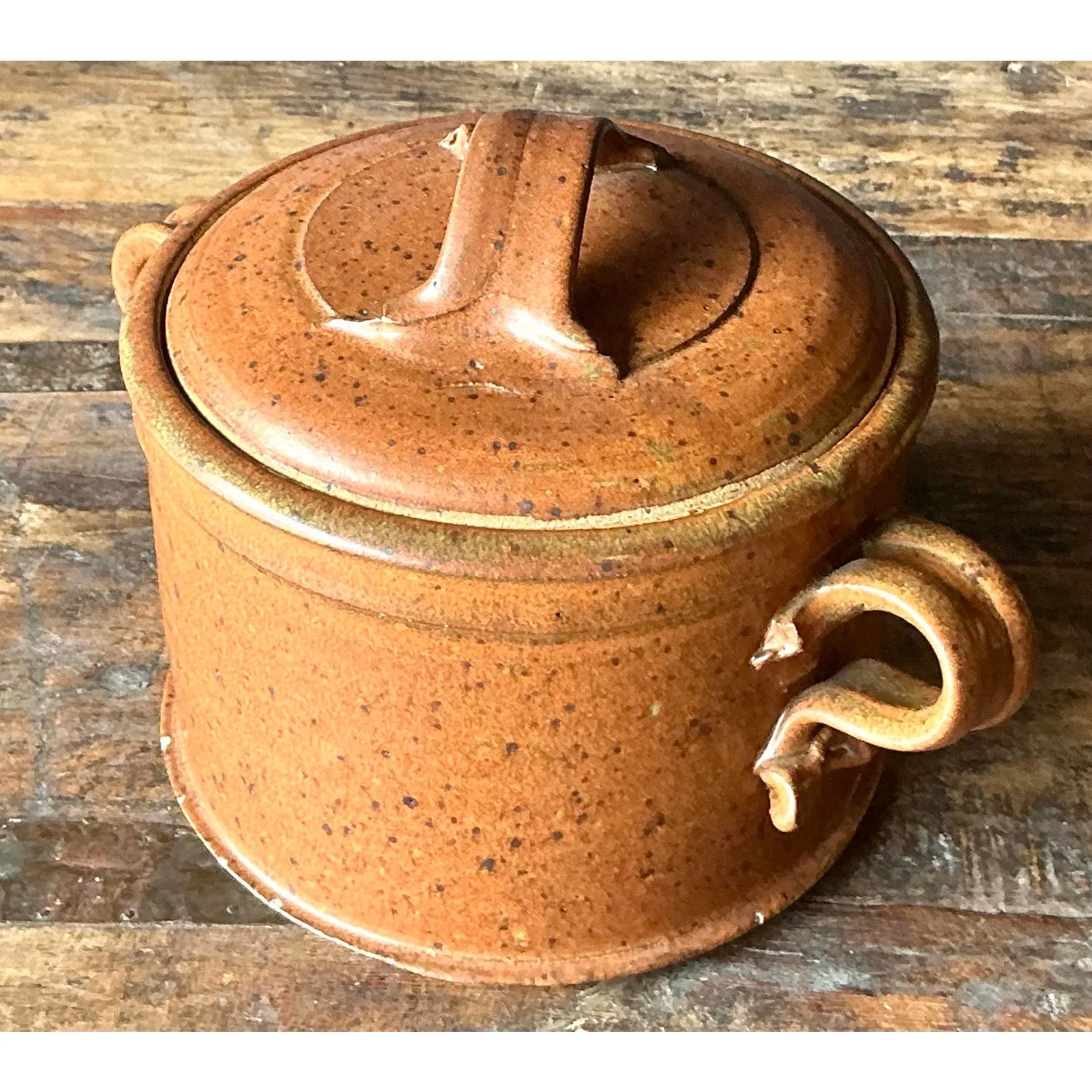 Vintage Boho Original Studio Pottery Lidded Bowl — additional photo 5