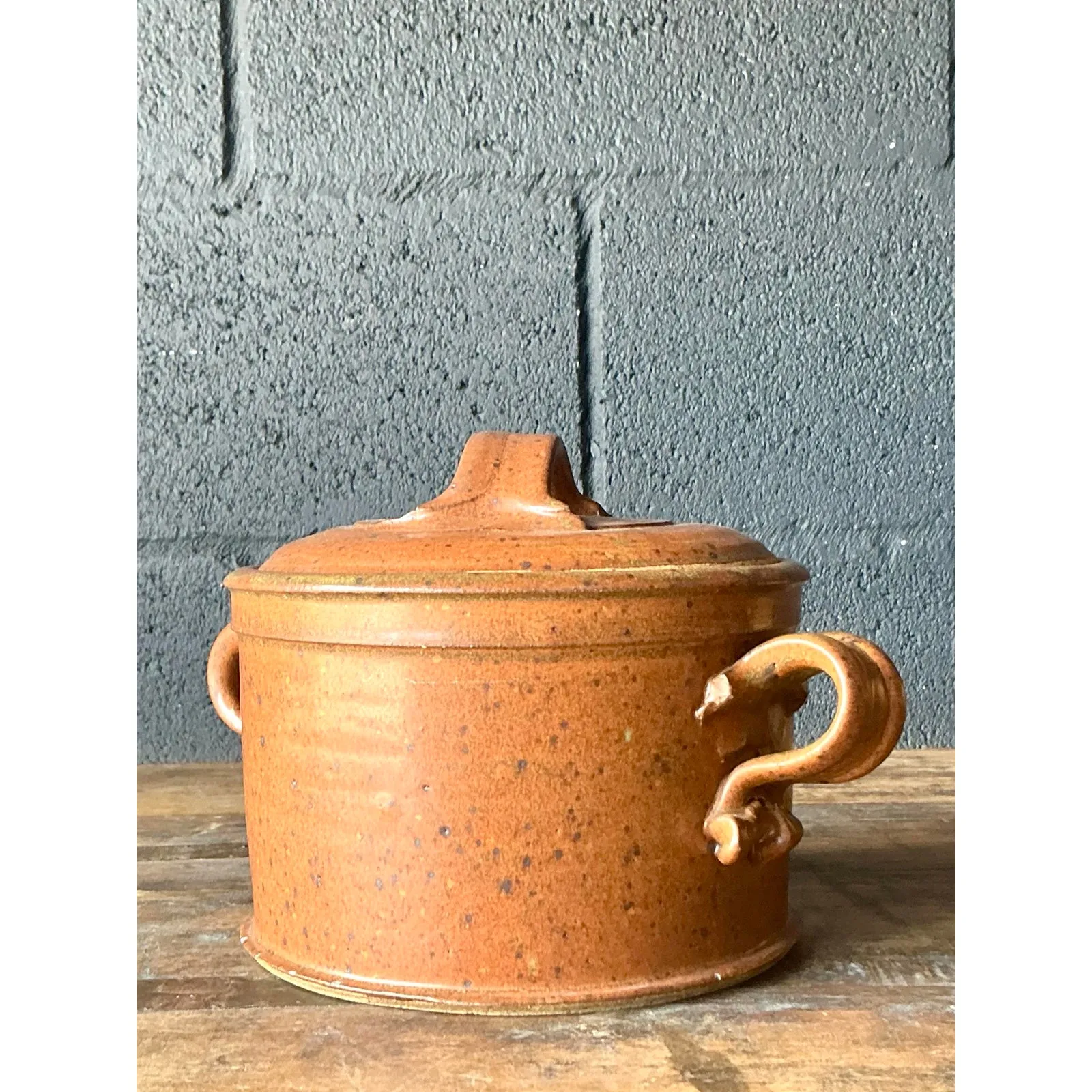 Vintage Boho Original Studio Pottery Lidded Bowl — additional photo 6
