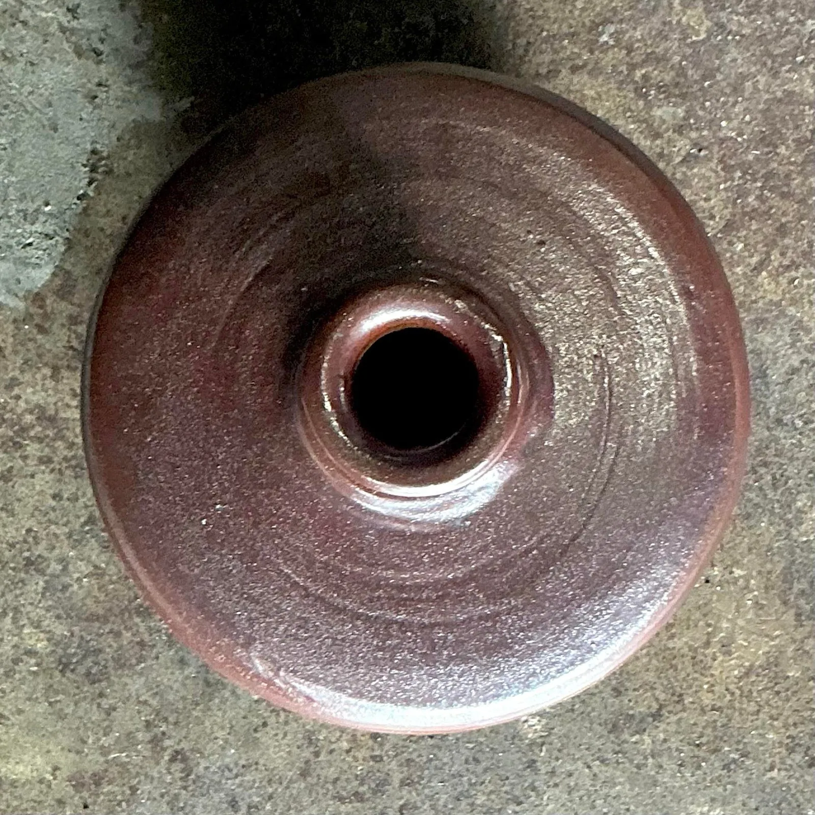 Vintage Boho Original Studio Pottery Vase - Terracotta, 6.75W x 5H — additional photo 6