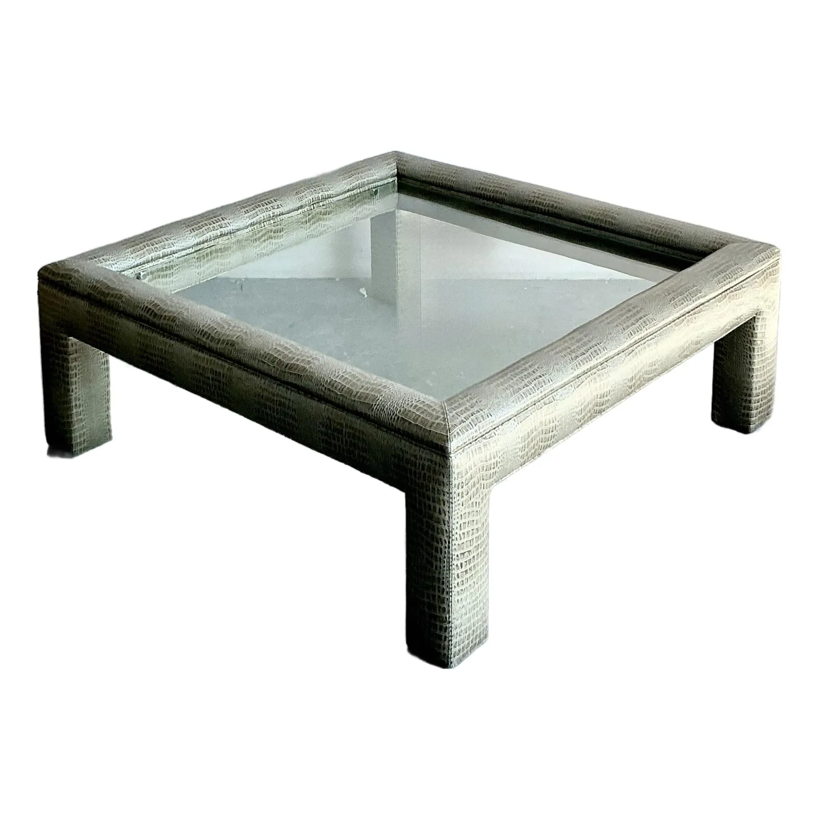 Vintage Boho Stamped Croco Coffee Table