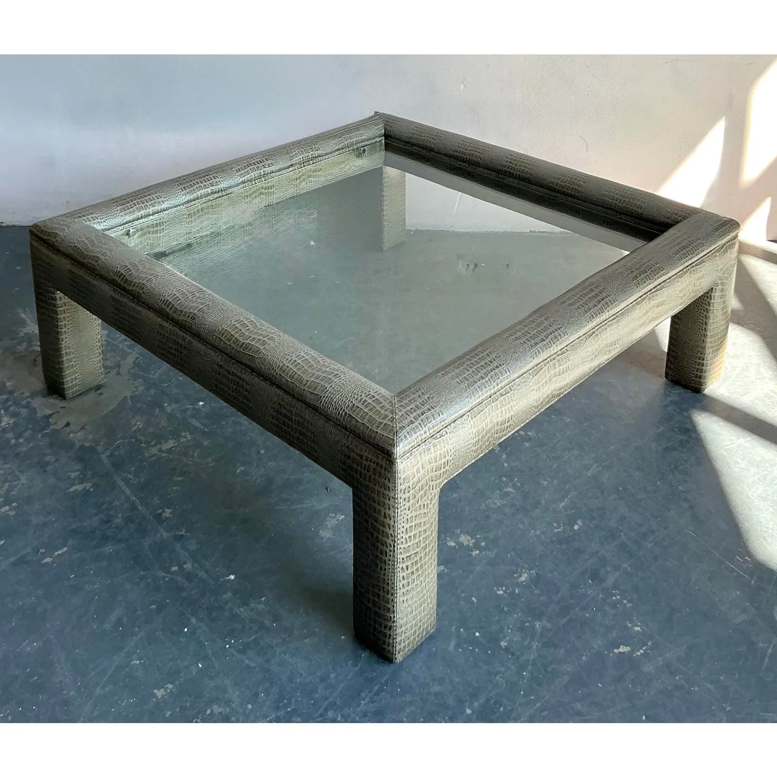 Vintage Boho Stamped Croco Coffee Table — additional photo 6