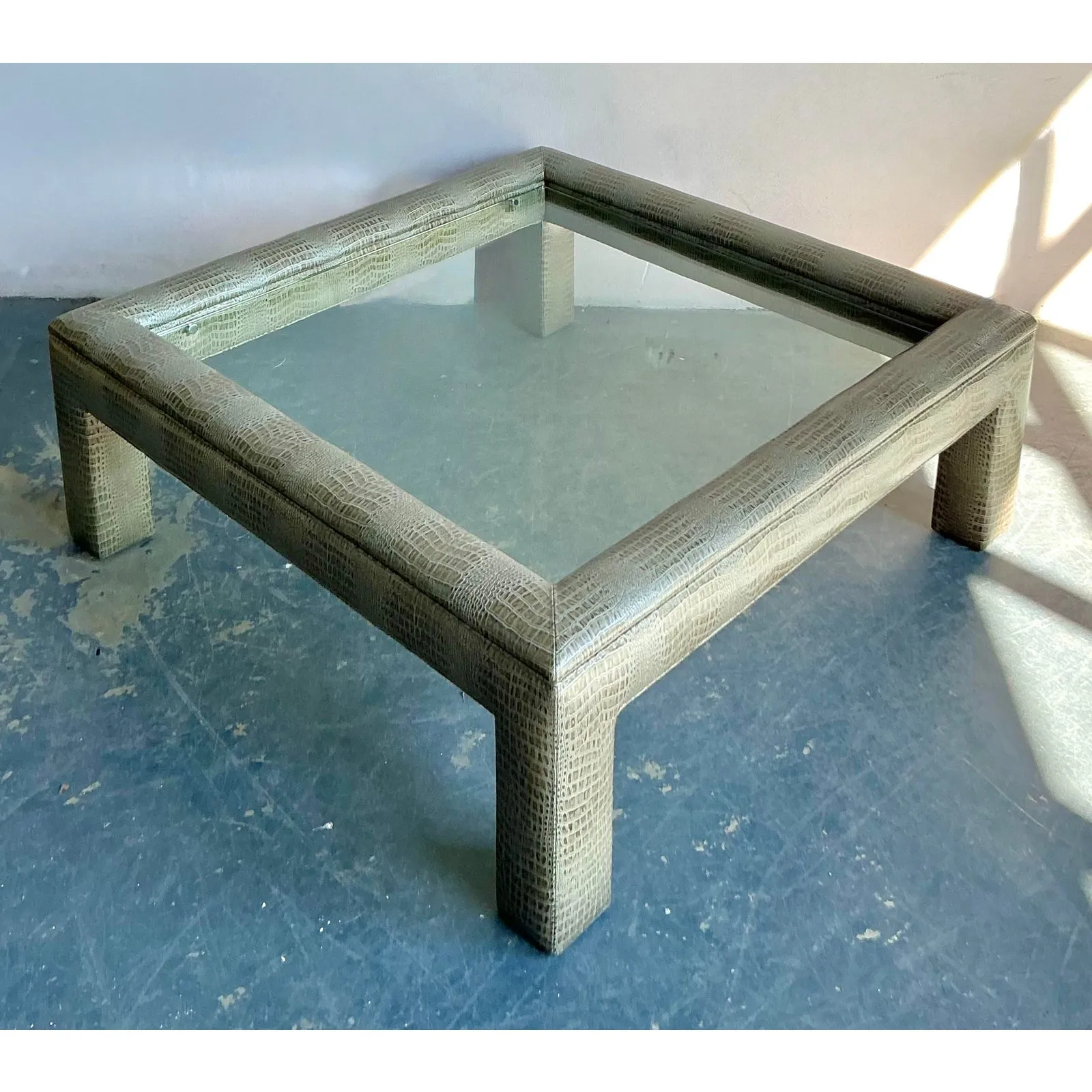 Vintage Boho Stamped Croco Coffee Table — additional photo 2