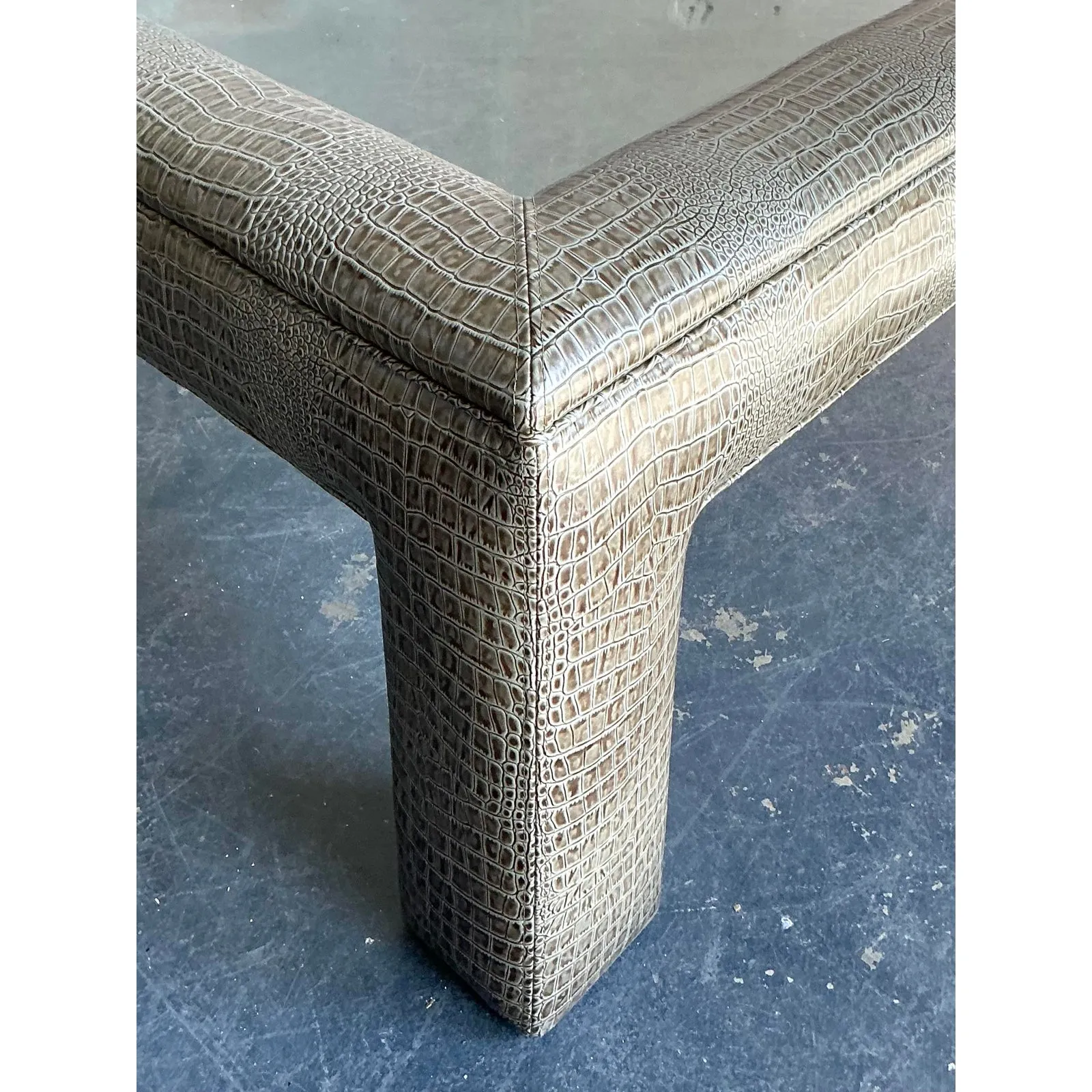 Vintage Boho Stamped Croco Coffee Table — additional photo 8