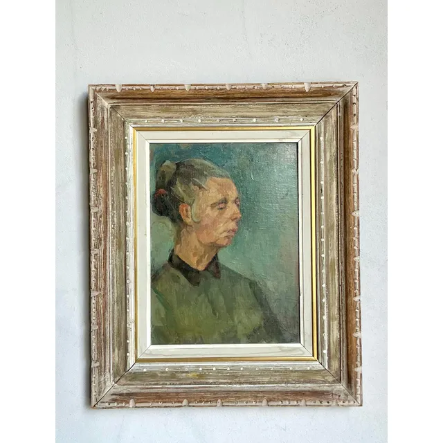 Vintage Boho Original Oil Portrait — additional photo 2