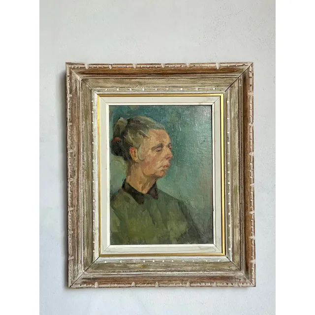 Vintage Boho Original Oil Portrait — additional photo 3