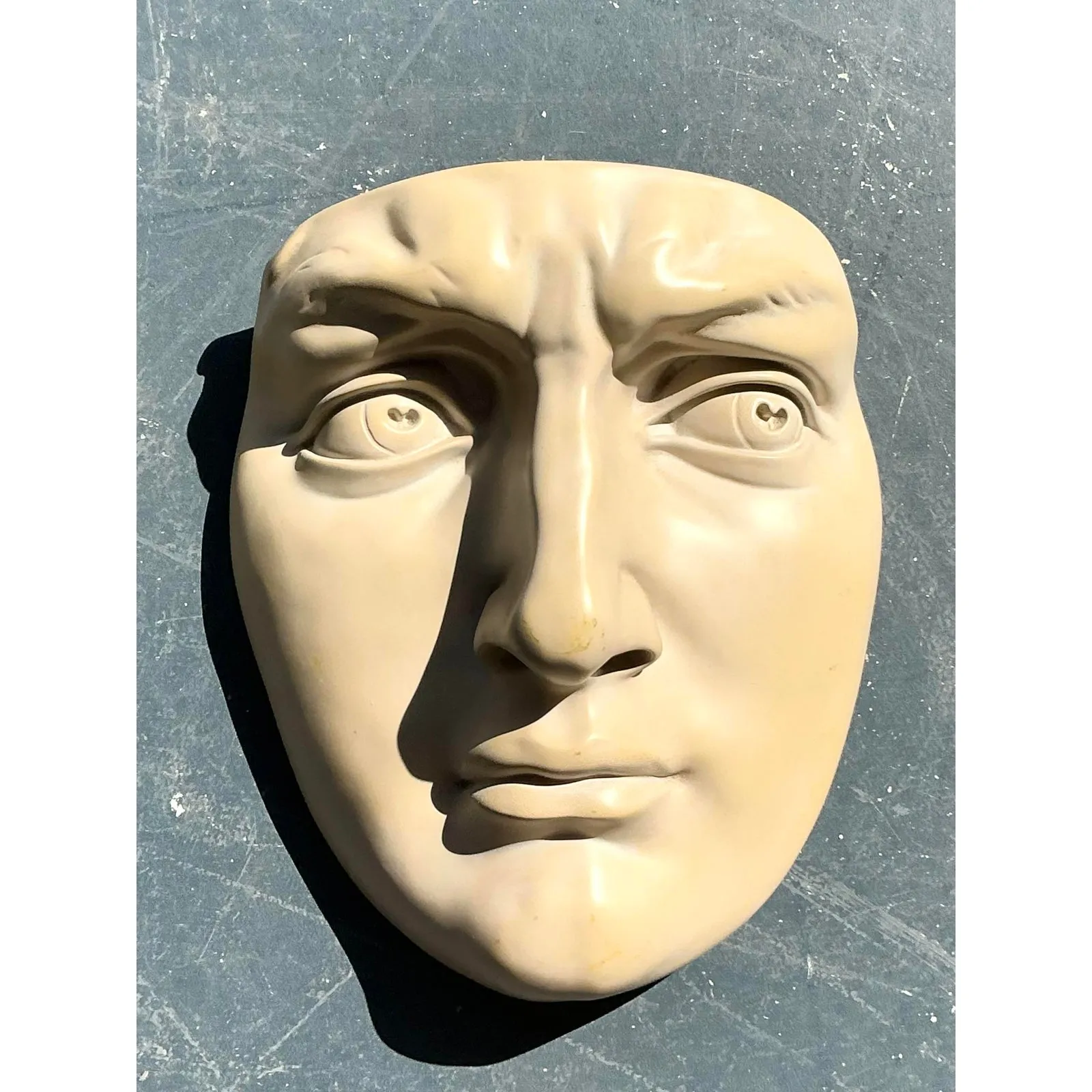 Vintage Boho Molded Resin David Face Wall Sculpture — additional photo 1