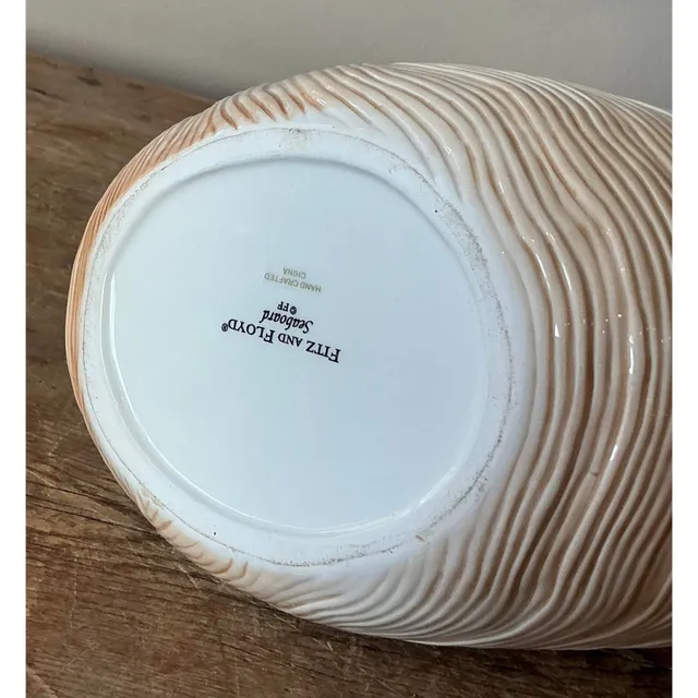Vintage Coastal Fitz and Floyd Nautilus Shell Ceramic Cache Pot — additional photo 3