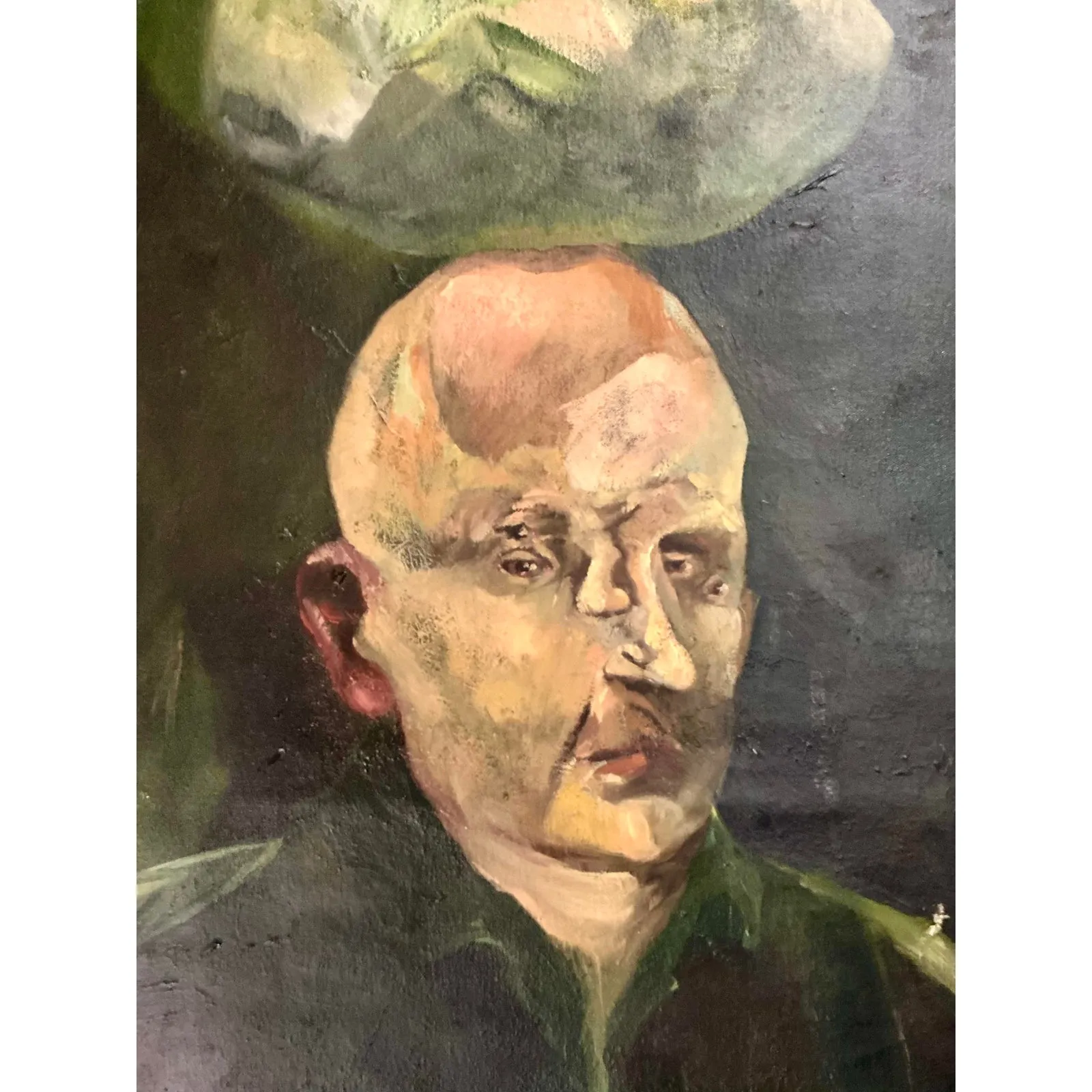Vintage Boho Original Abstract Figural Portrait on Canvas — additional photo 1