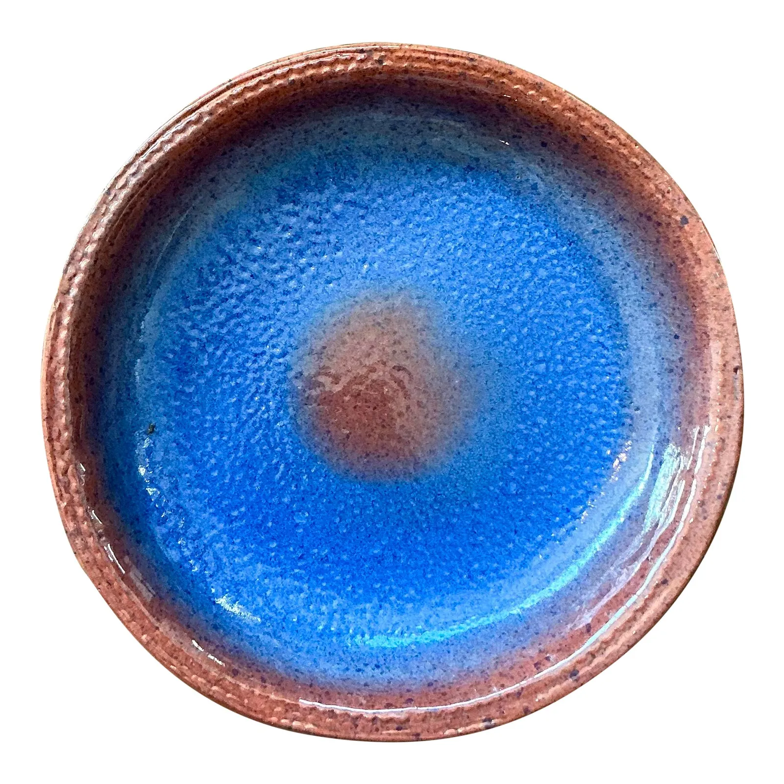 Vintage Boho Original Studio Pottery Bowl - Ceramic, 12.25W x 2H — additional photo 1