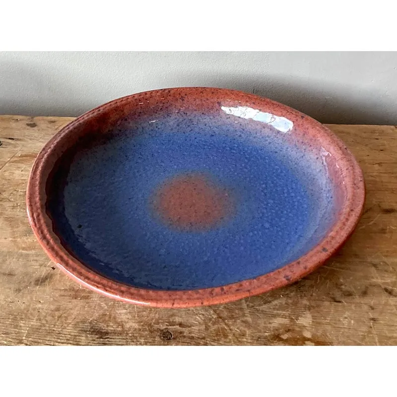 Vintage Boho Original Studio Pottery Bowl - Ceramic, 12.25W x 2H — additional photo 5