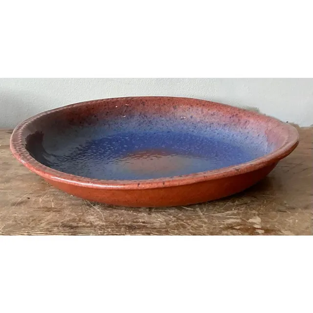Vintage Boho Original Studio Pottery Bowl - Ceramic, 12.25W x 2H — additional photo 6