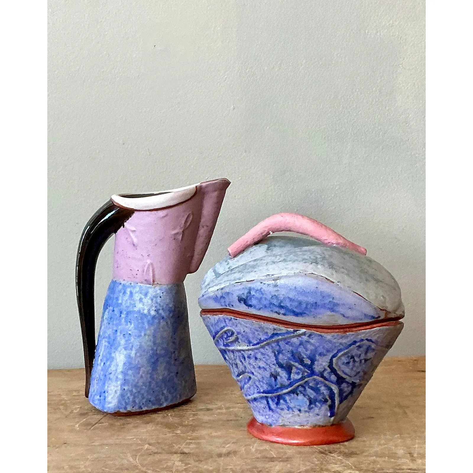 Vintage Boho Studio Pottery Cream and Sugar — additional photo 5