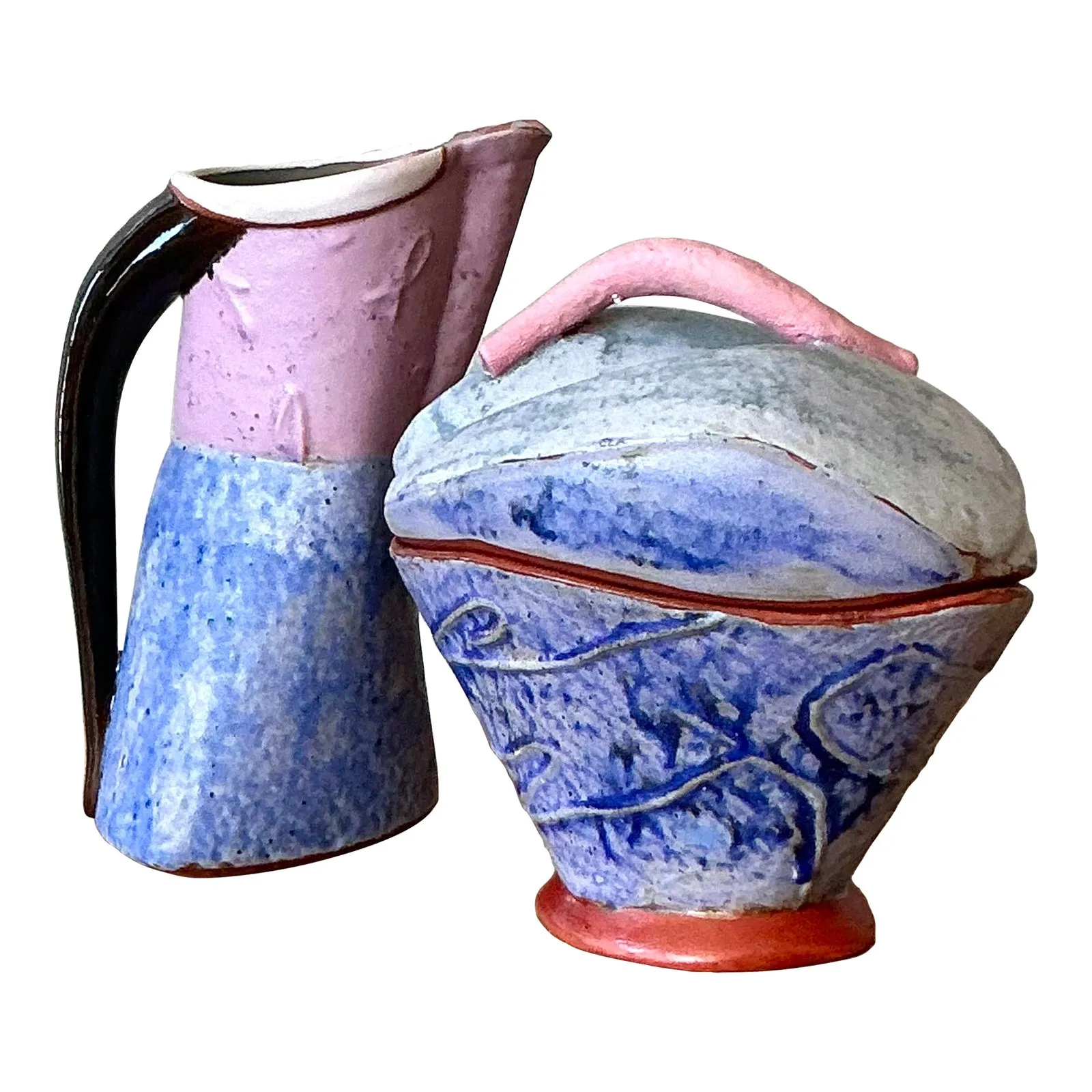 Vintage Boho Studio Pottery Cream and Sugar — additional photo 7