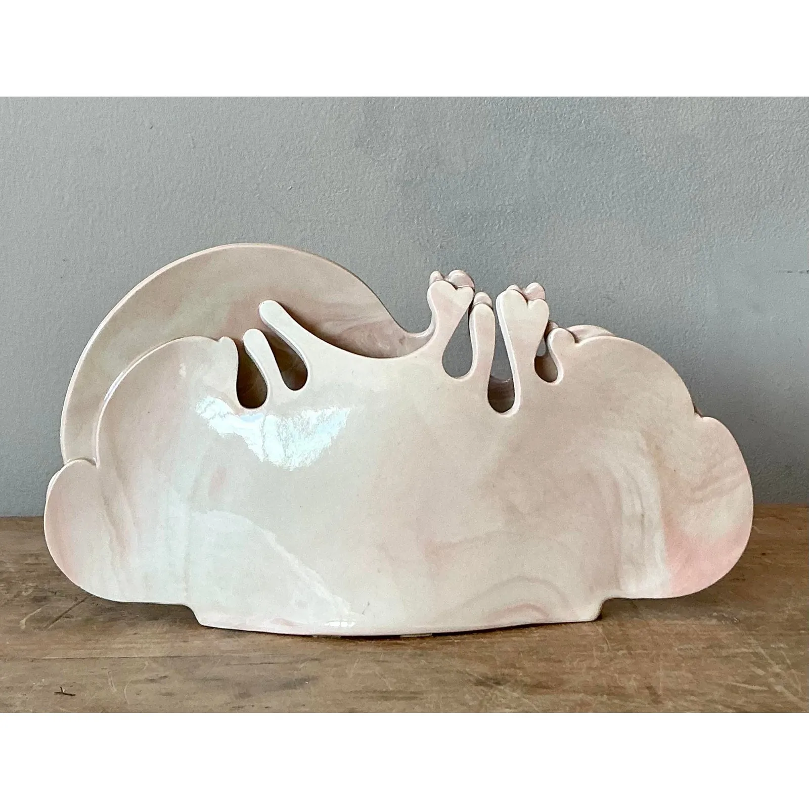 Vintage Boho Original Biomorphic Studio Pottery Vase — additional photo 1