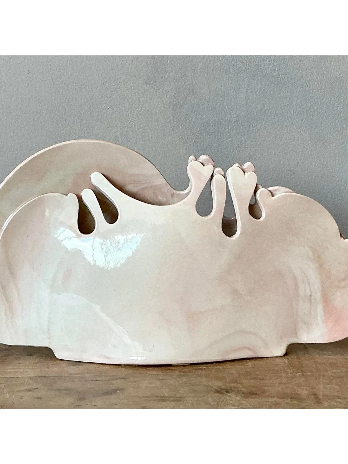 Vintage Boho Original Biomorphic Studio Pottery Vase — additional photo 1