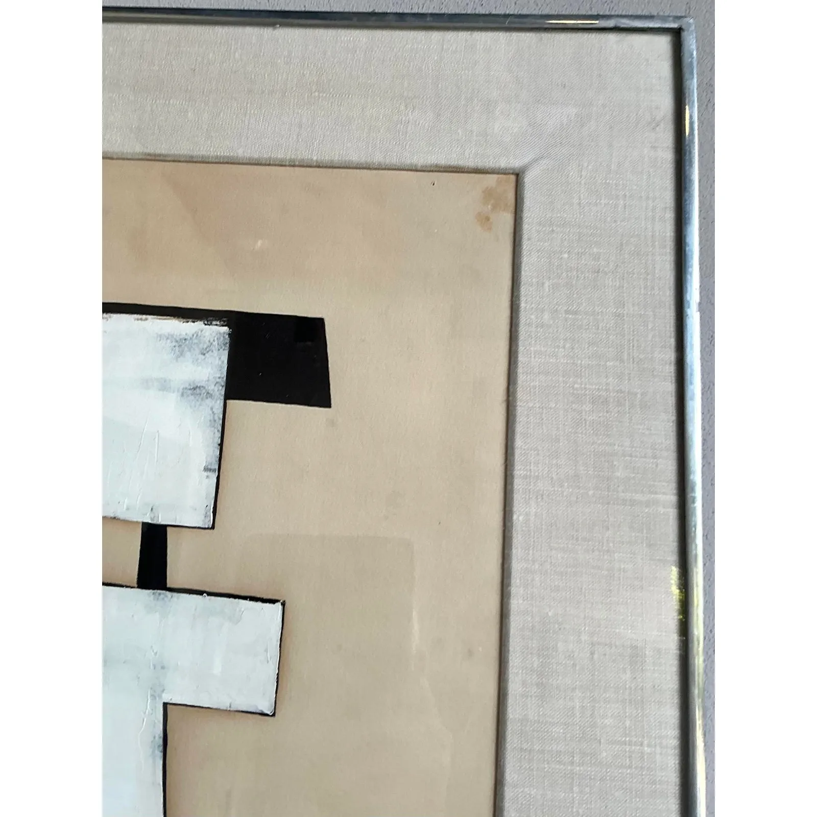Vintage Boho Monumental 1970 Abstract Oil on Paper — additional photo 7