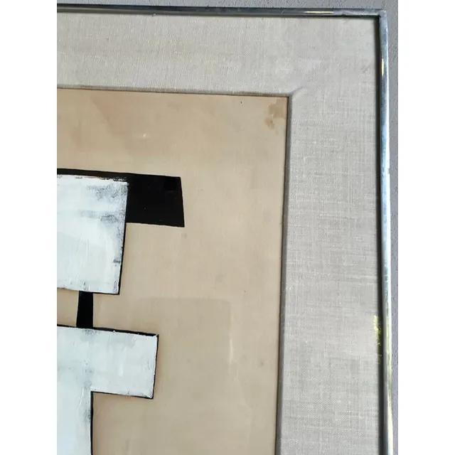 Vintage Boho Monumental 1970 Abstract Oil on Paper — additional photo 7