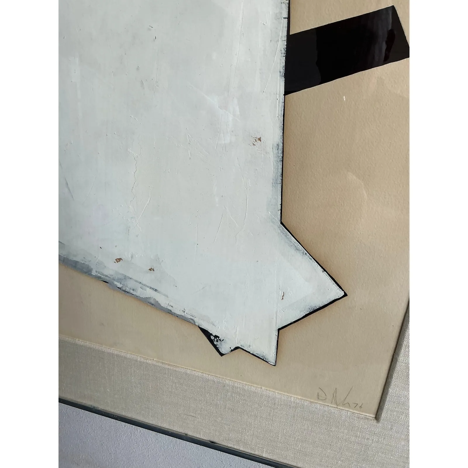 Vintage Boho Monumental 1970 Abstract Oil on Paper — additional photo 8