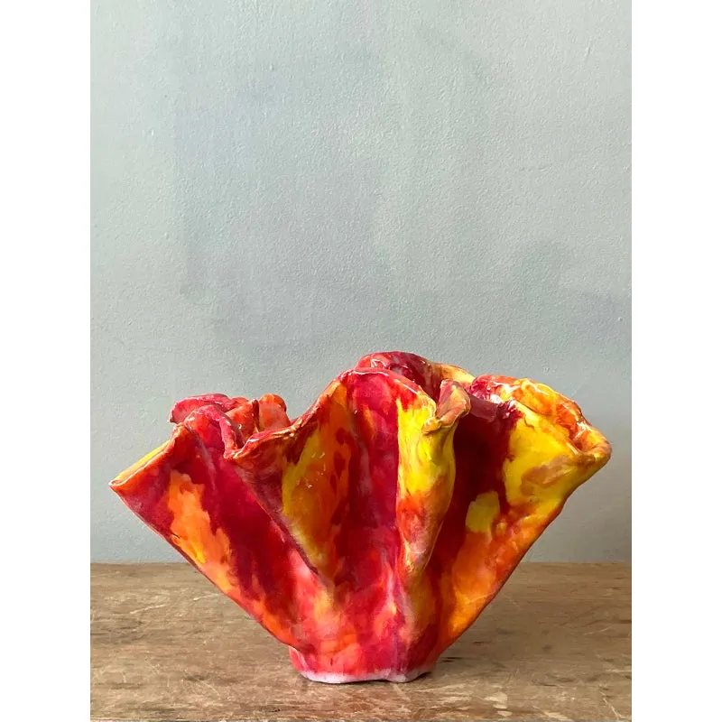 Vintage Boho Striped Ruffle Bowl — additional photo 2