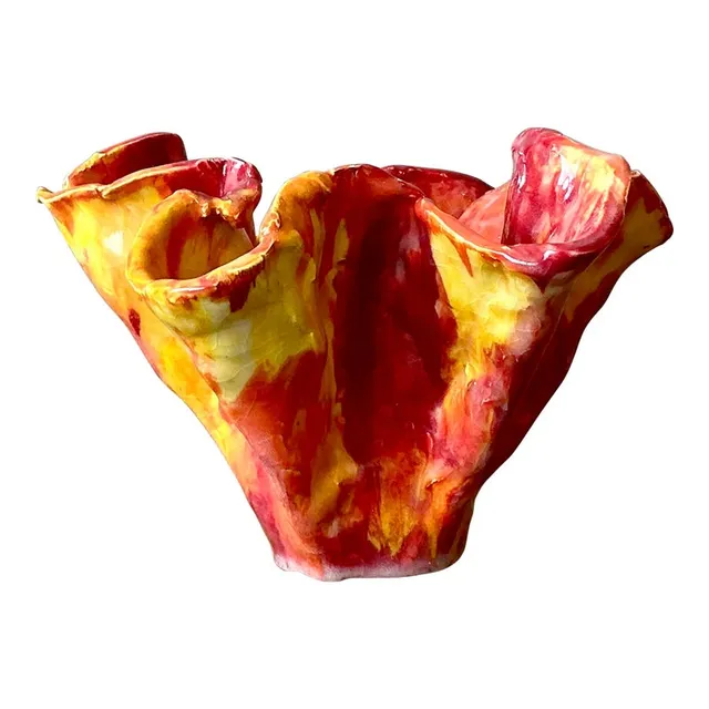 Vintage Boho Striped Ruffle Bowl — additional photo 1