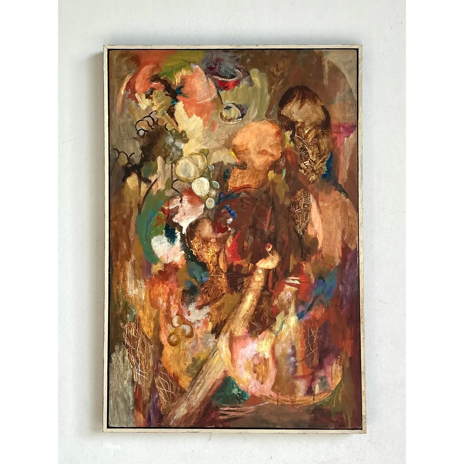 Vintage Boho Original Abstract Oil on Canvas - Wood, 25W x 37H — additional photo 7