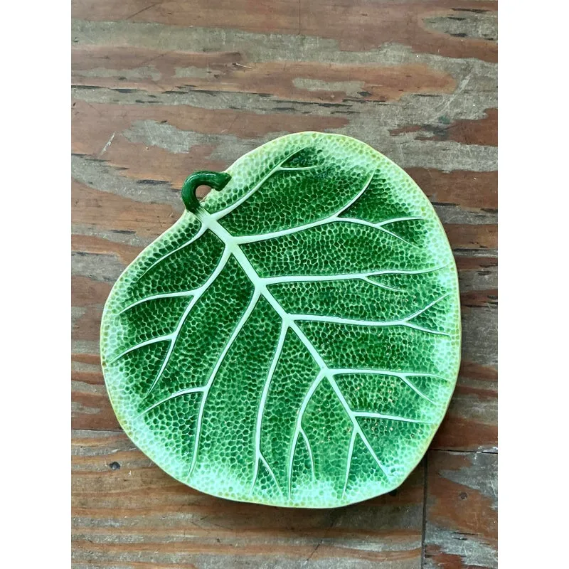 Vintage Italian Glazed Ceramic Leaf Platter — additional photo 7