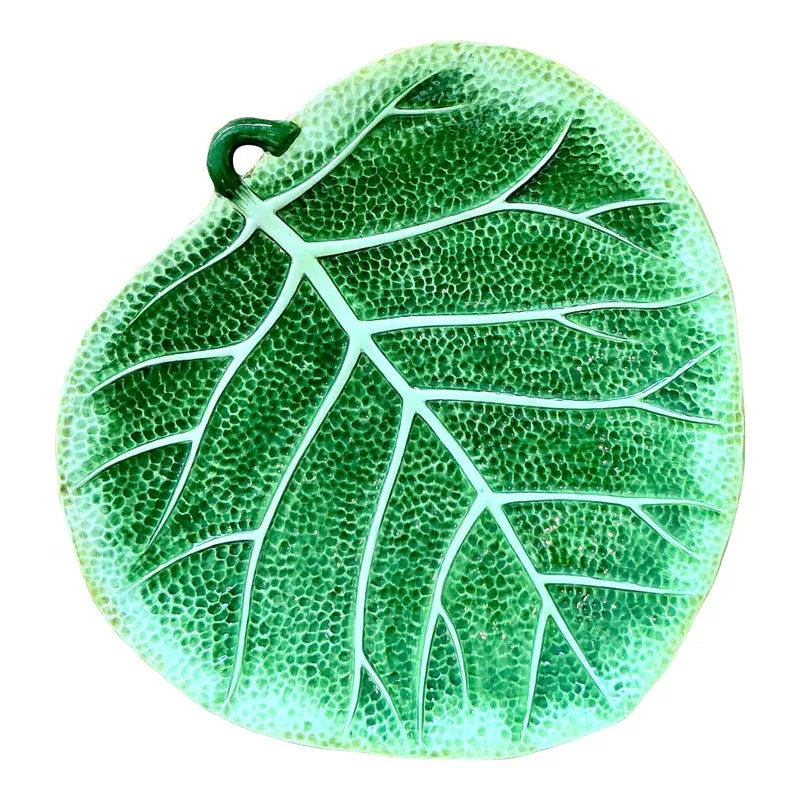 Vintage Italian Glazed Ceramic Leaf Platter — additional photo 1