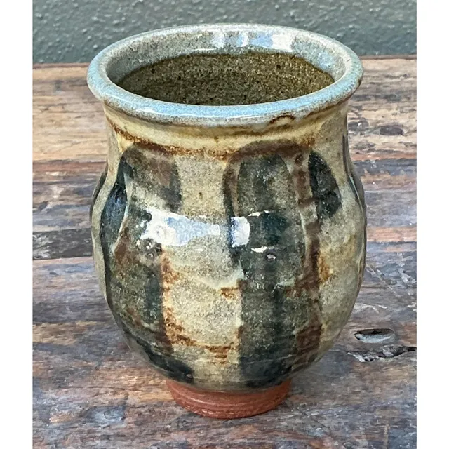 Vintage Boho Original Studio Pottery Small Striped Vase — additional photo 4