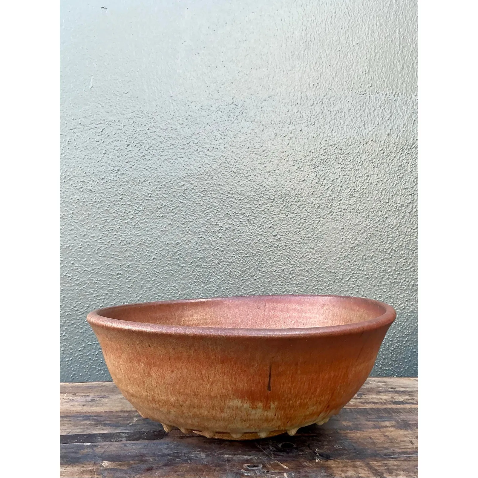 Vintage Boho Original Studio Pottery Drip Bowl — additional photo 6