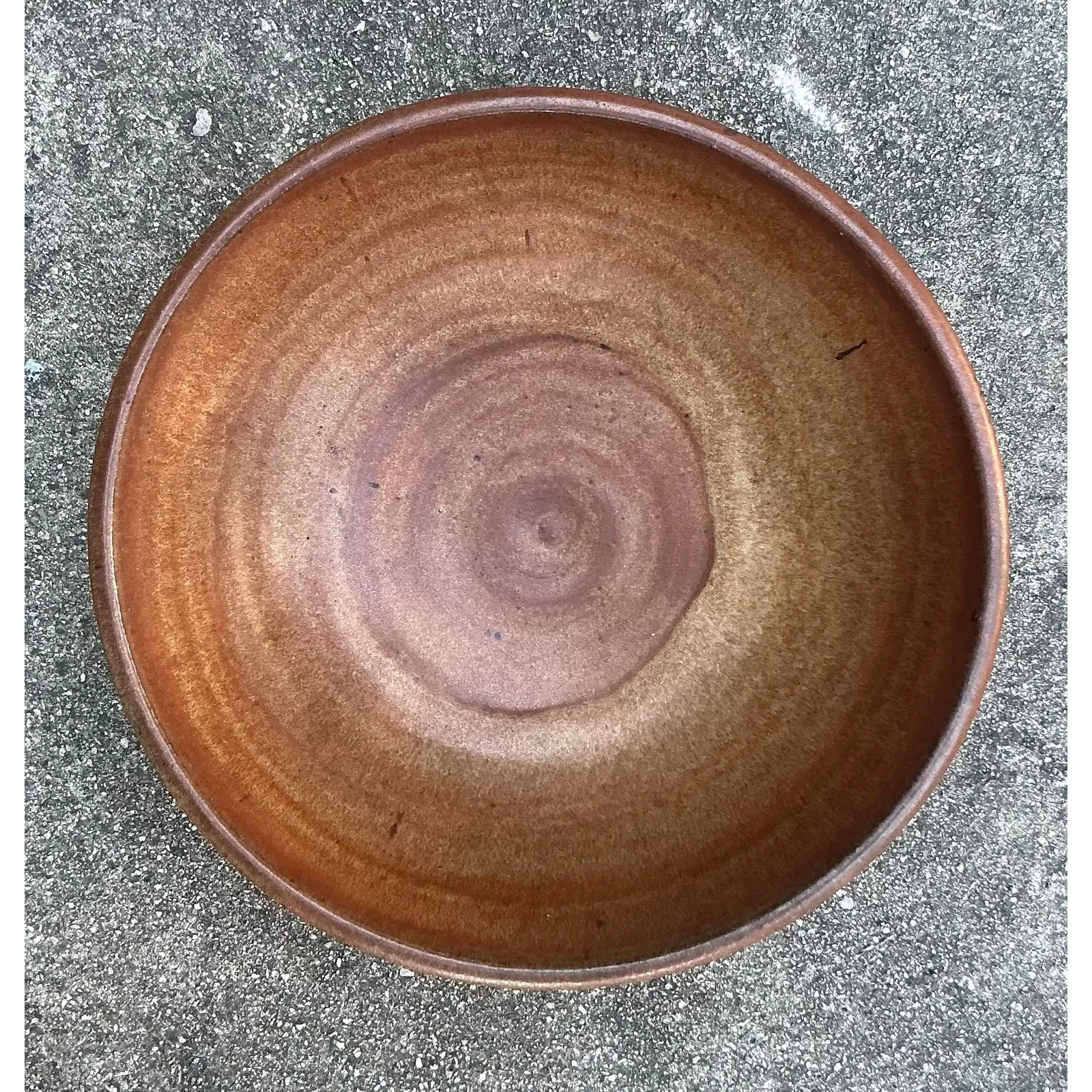 Vintage Boho Original Studio Pottery Drip Bowl — additional photo 2